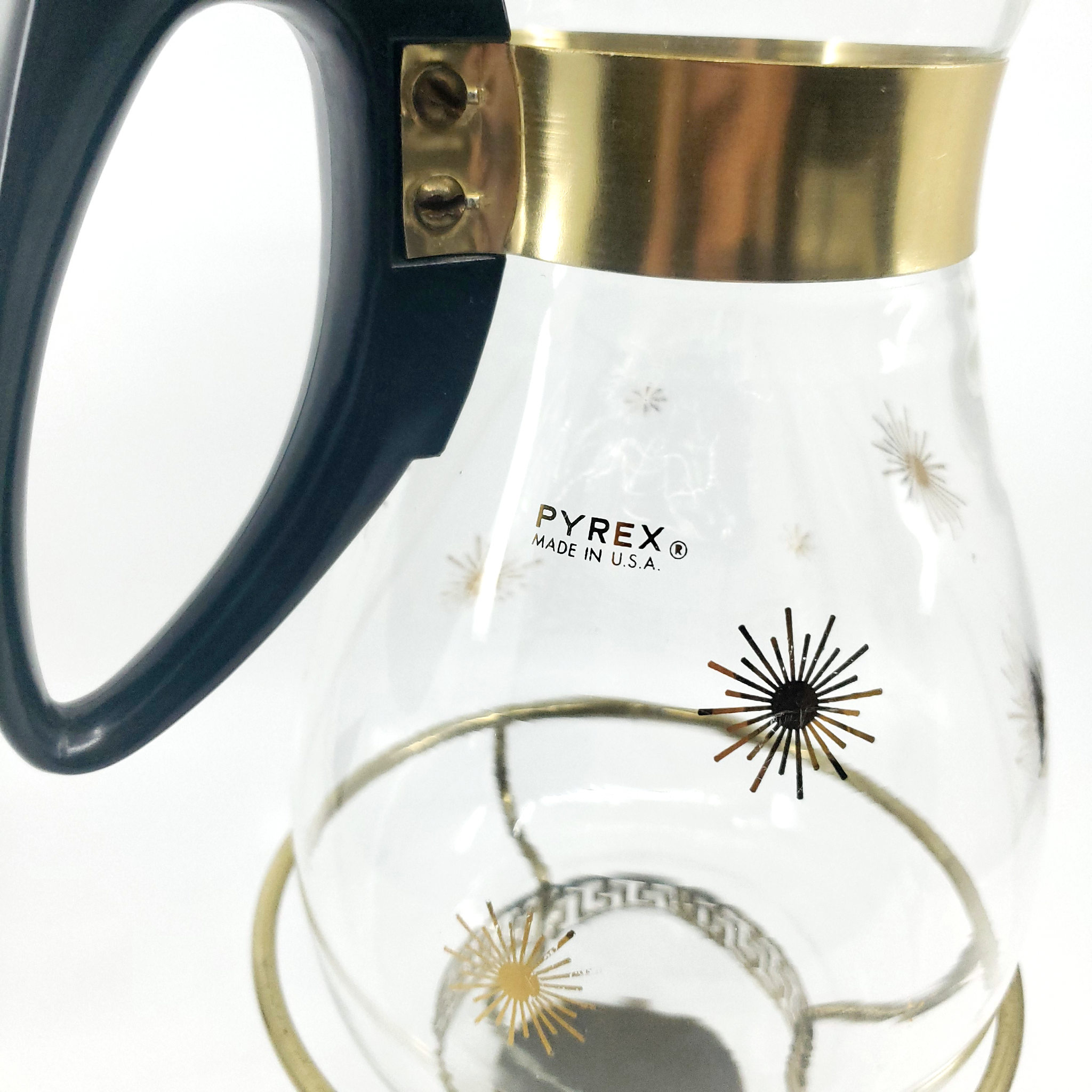 Pyrex Gold Starburst Pitcher with Burner