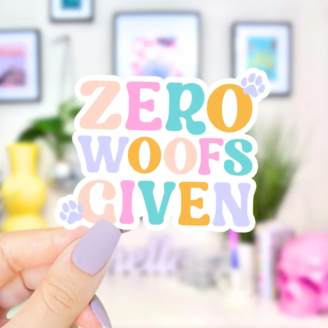 Zero Woofs Given Sticker