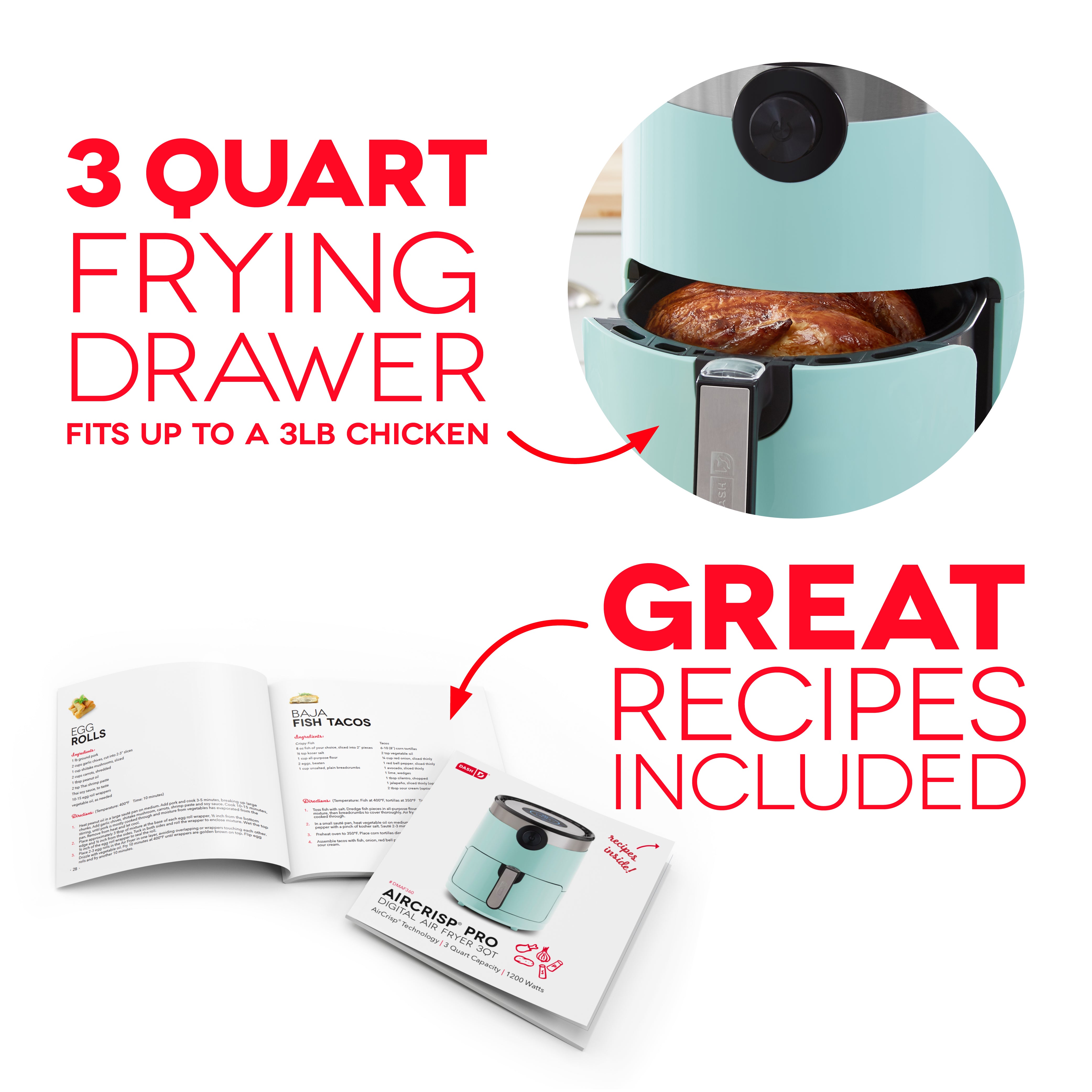 Aircrisp? Pro Digital Air Fryer 3Qt.