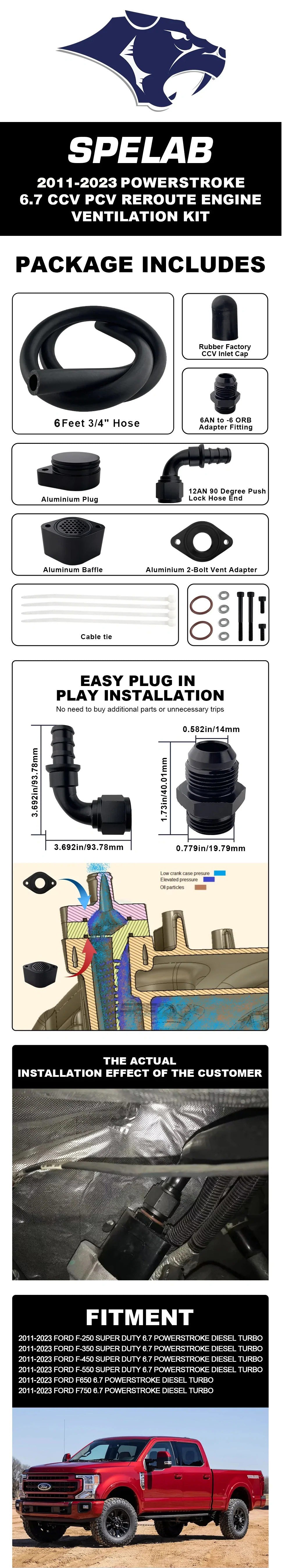 2011-2013 Ford 6.7 Powerstroke CCV Reroute delete kit