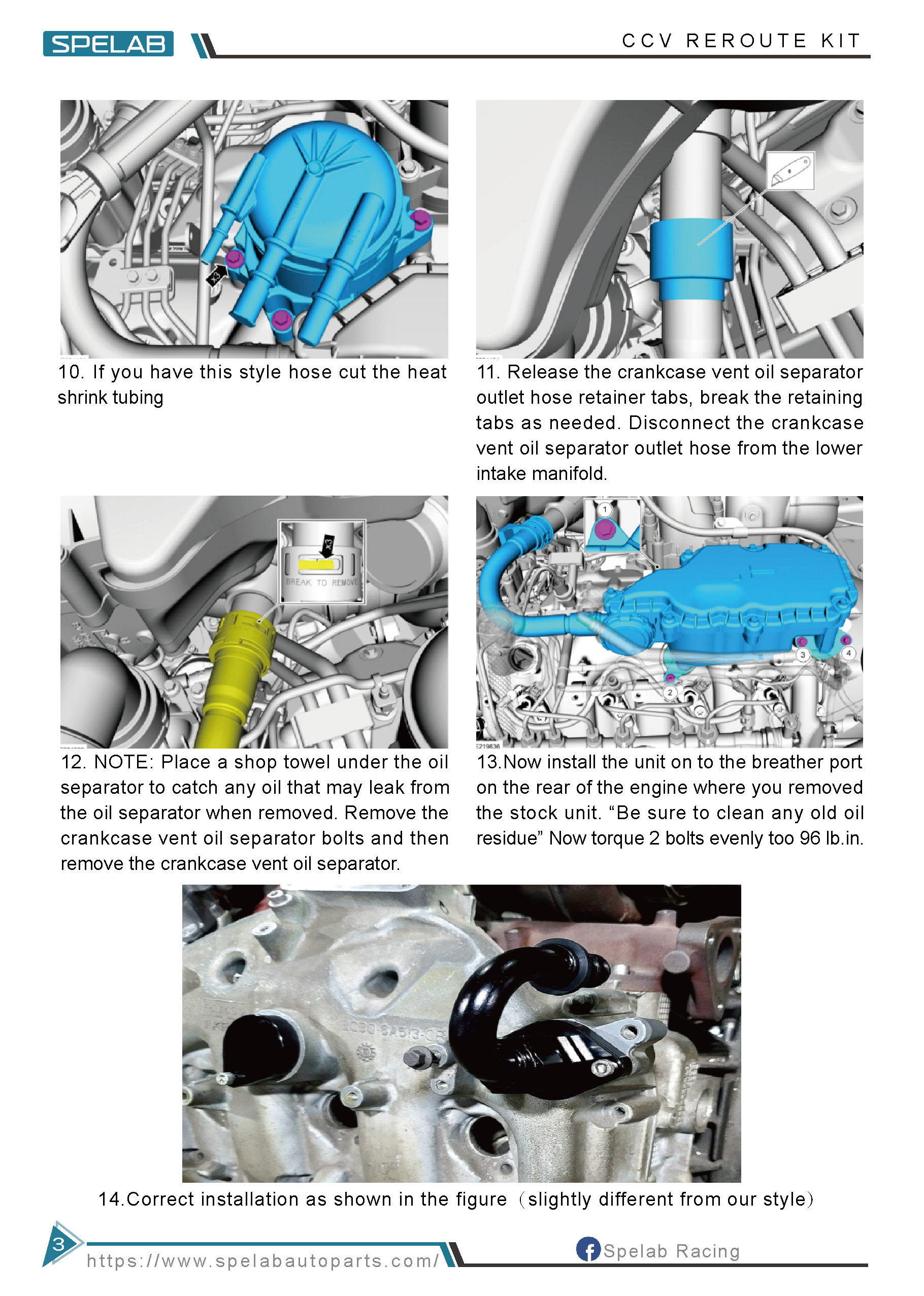 SPELAB 11-20 6.7L Powerstroke CCV ReRoute Kit Installtion Instruction