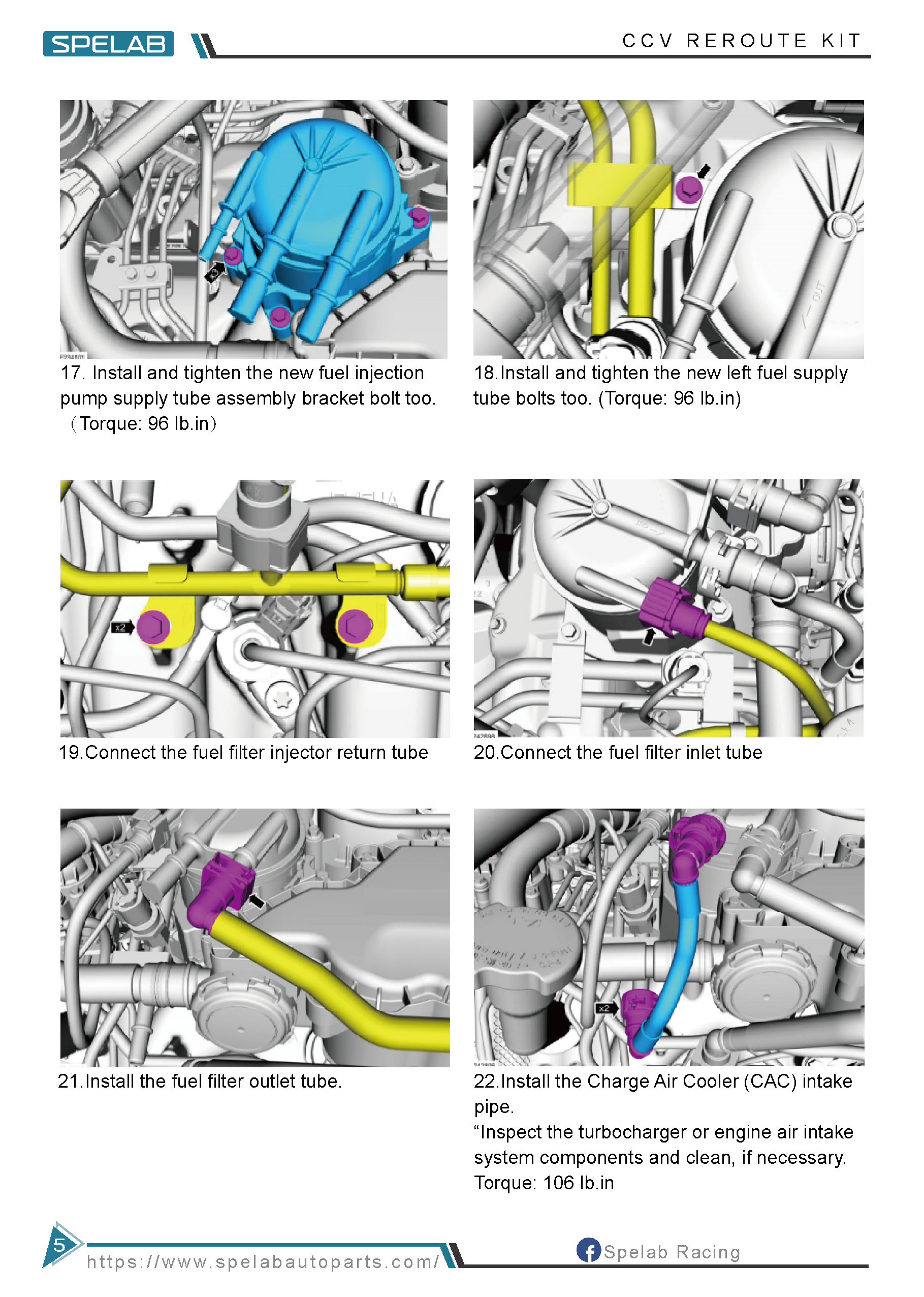 SPELAB 11-20 6.7L Powerstroke CCV ReRoute Kit Installtion Instruction