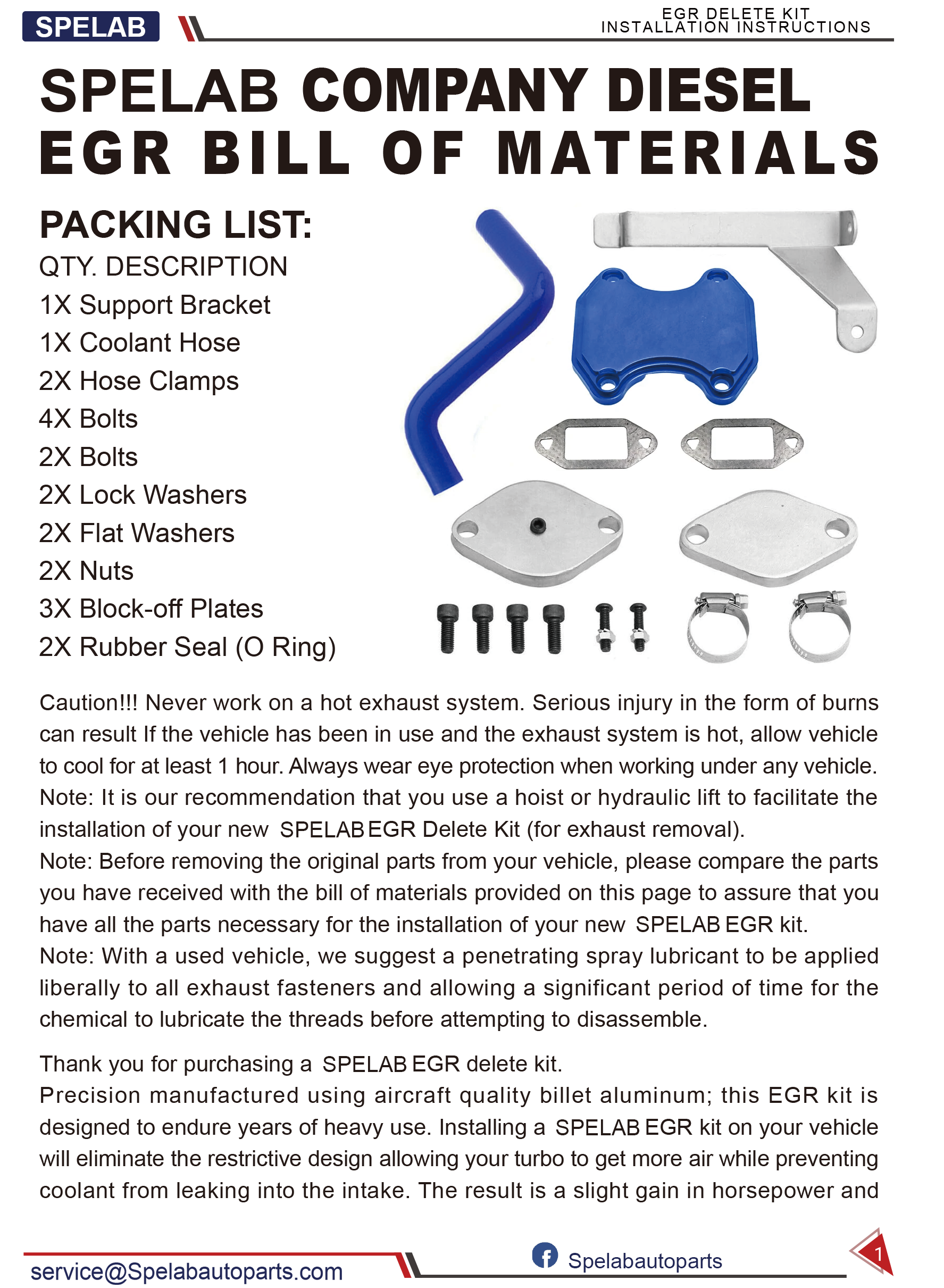 SPELAB 2007-2009 Dodge Ram 6.7L Cummins EGR Cooler Delete Kit Installtion Instruction 2