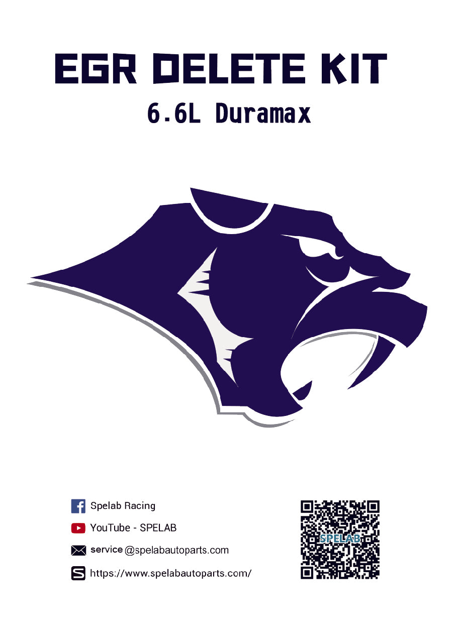 SPELAB 2007.5-2010 6.6L Duramax EGR Delete Kit High Flow Intake Elbow Pipe Tube Installation Instruction