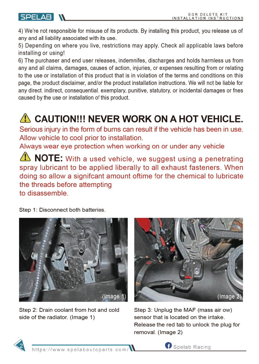 SPELAB 2011-2019 6.7L POWERSTROKE Two EGR DELETE KIT INSTRUCTION