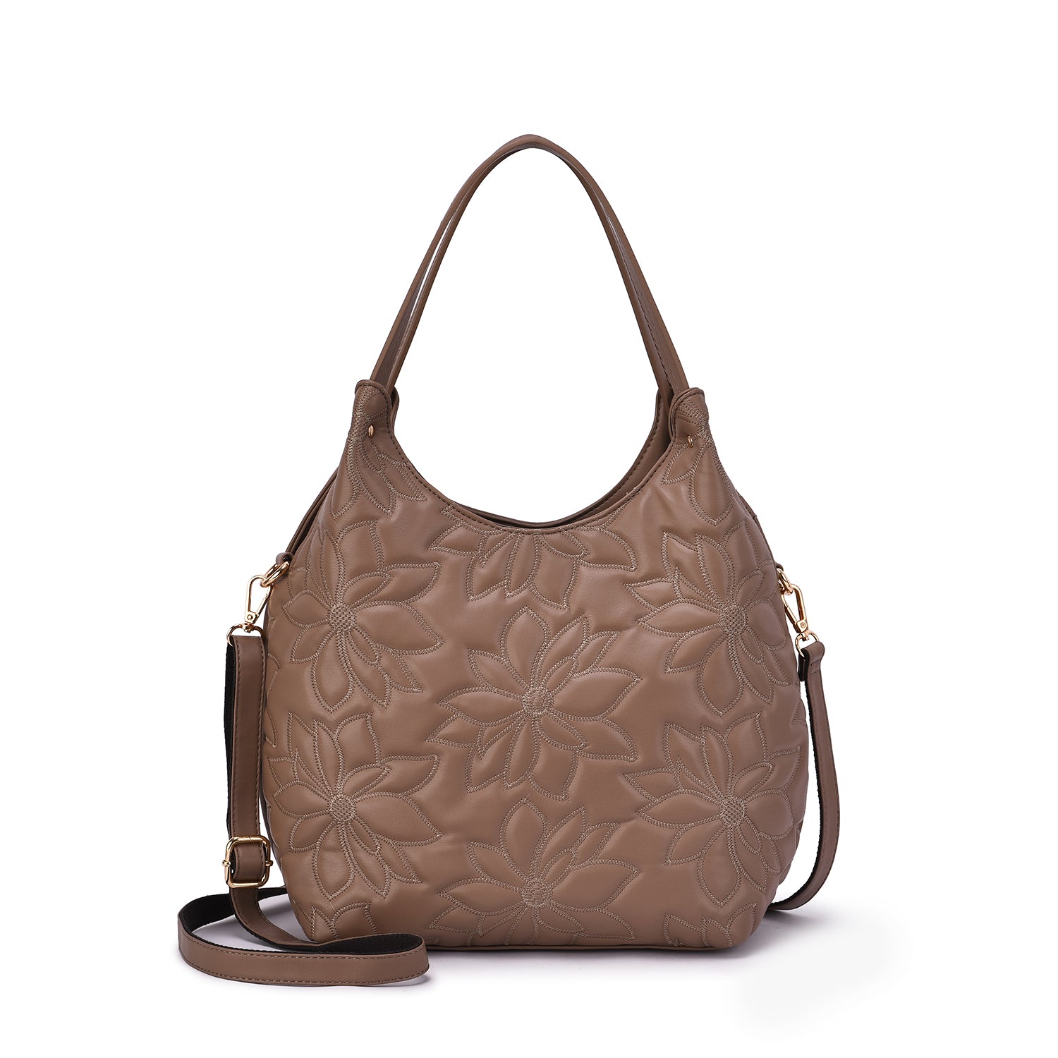 Jae Embossed Floral Patterned Hobo