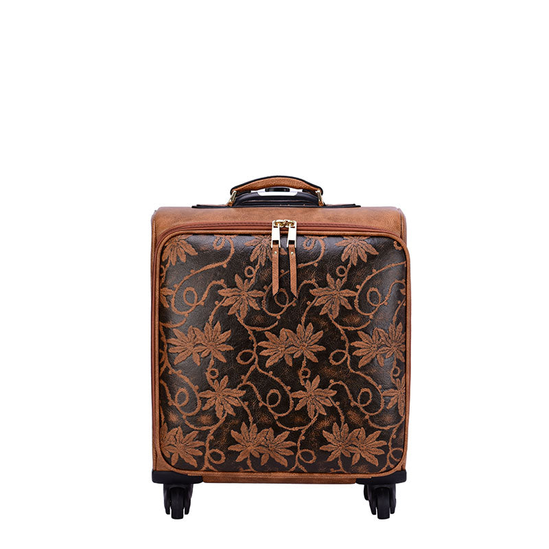 Risa Floral Embossed Suitcase