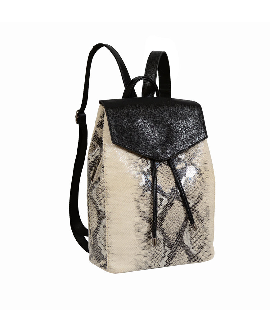 Karai Snakeskin Embossed Backpack.