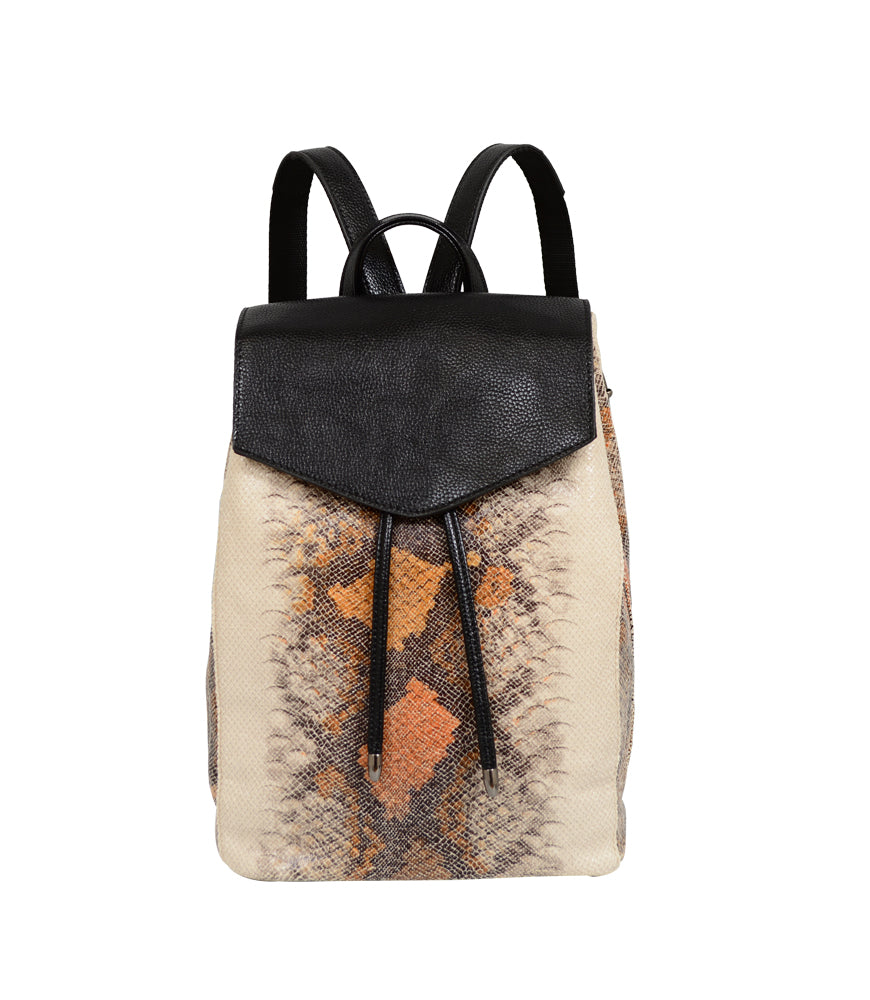 Karai Snakeskin Embossed Backpack.