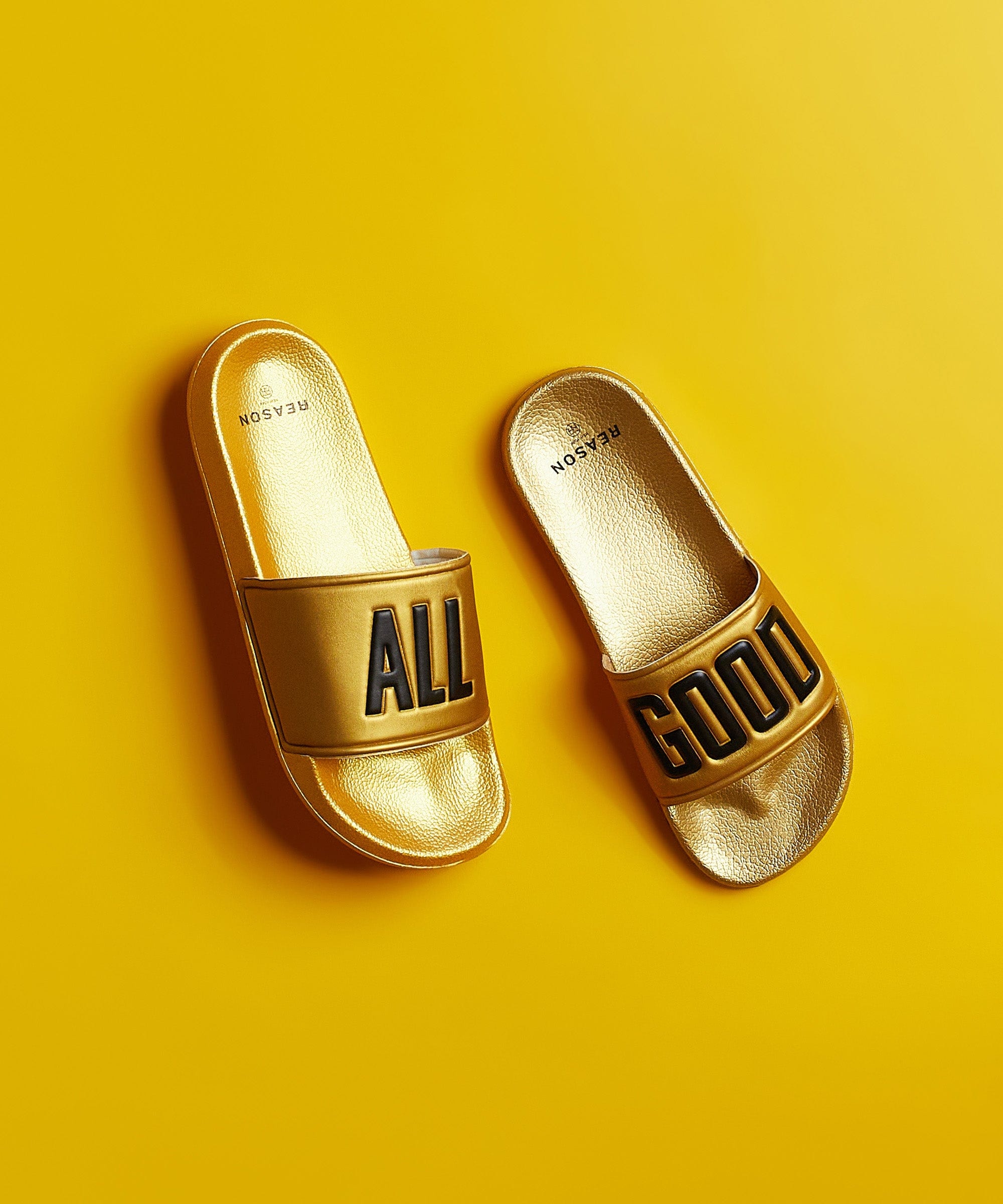 All Good Metallic Gold Slides