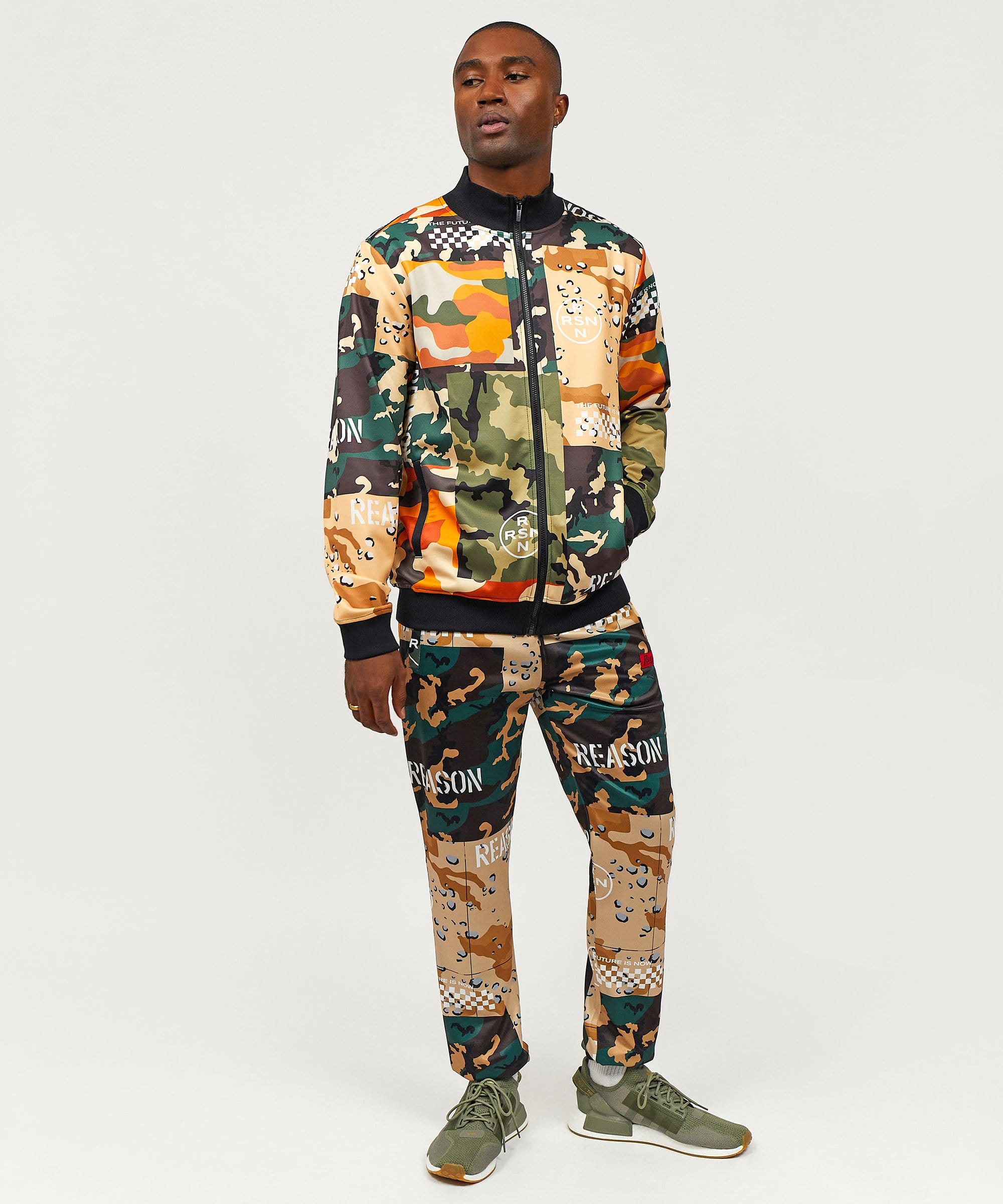 Multi Allover Camo Mixed Print Track Set