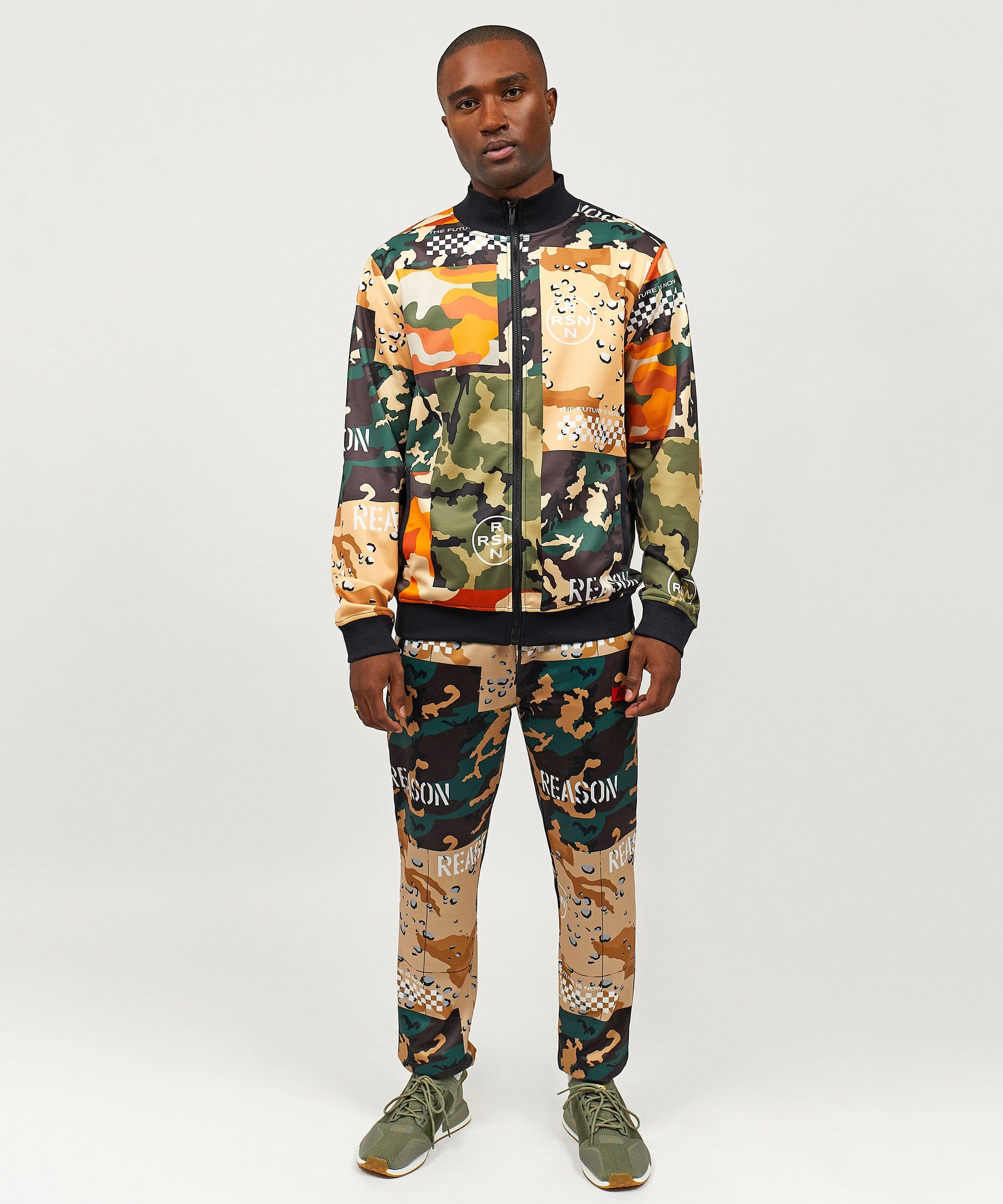 Multi Allover Camo Mixed Print Track Set