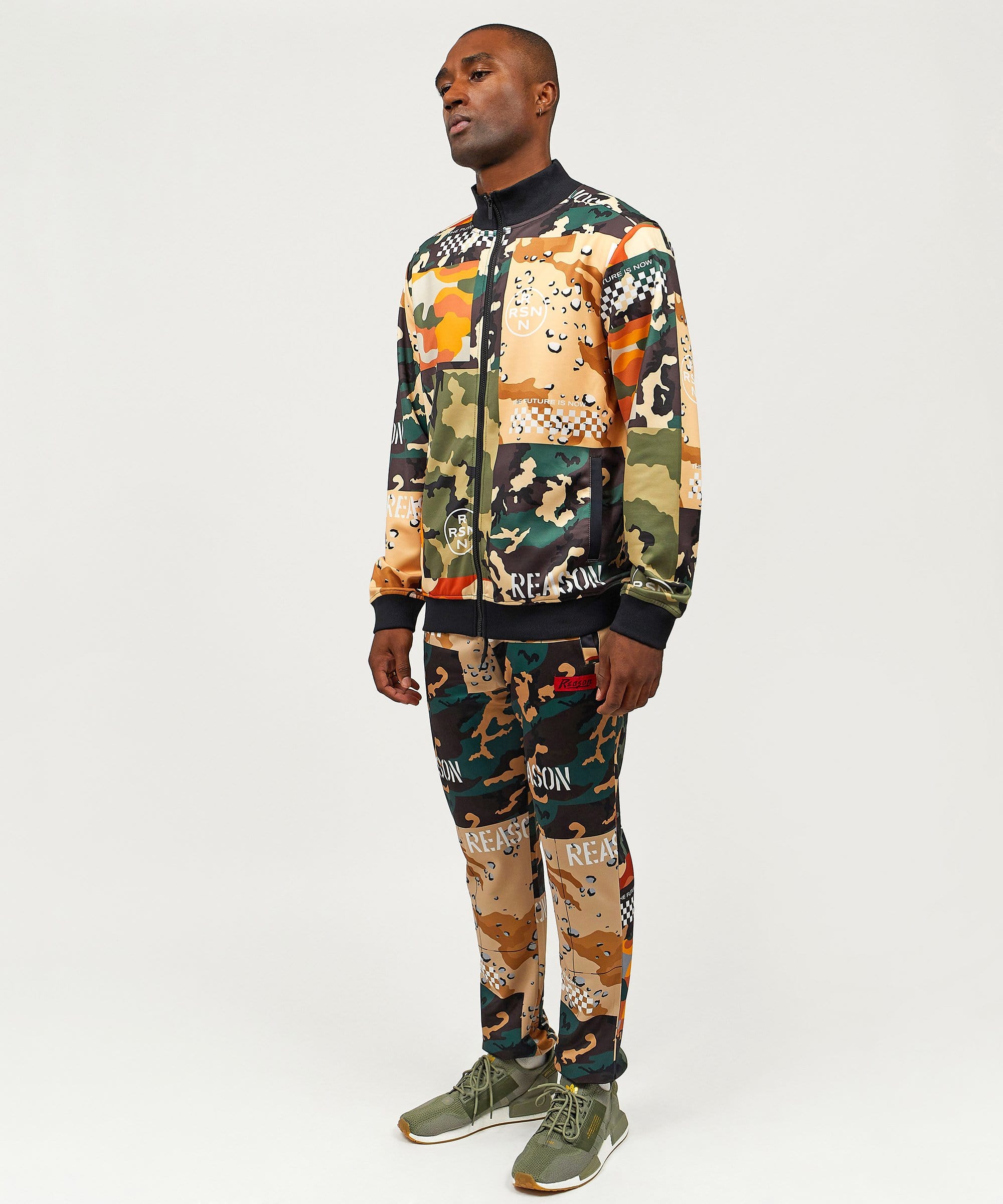 Multi Allover Camo Mixed Print Track Set