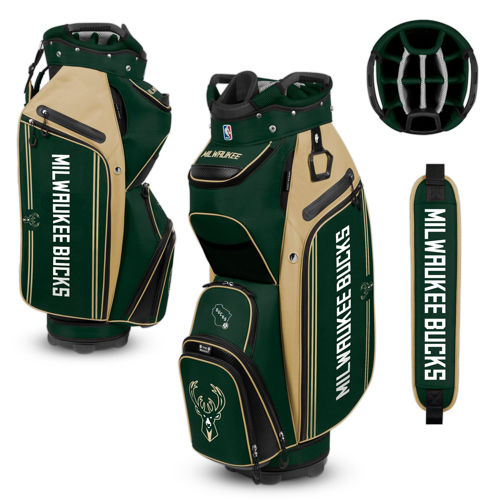 MILWAUKEE BUCKS TEAM EFFORT BUCKET III COOLER CART GOLF BAG