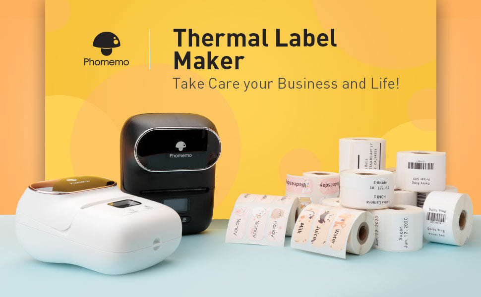 Phomemo M110 Portable Bluetooth Pocket Thermal Label Maker | White