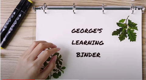 printed learning binder text labels