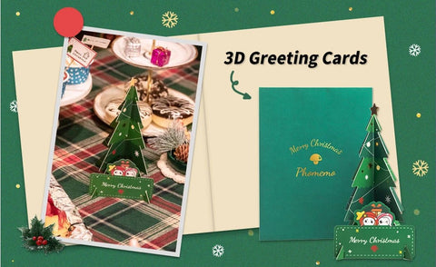 3D Christmas Tree Shape Greeting Card