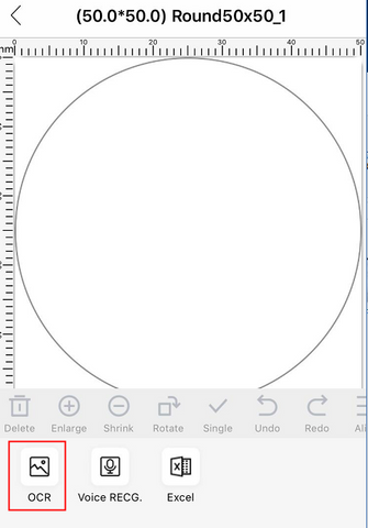 OCR function in the Print Master App of the M110 printer