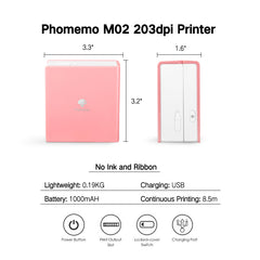 Phomemo M02 Mini Bluetooth Portable Thermal Pocket Printer
