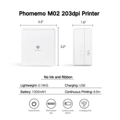 Phomemo M02 Mini Bluetooth Portable Thermal Printer