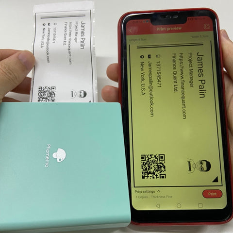 M02 pocket printer make business card