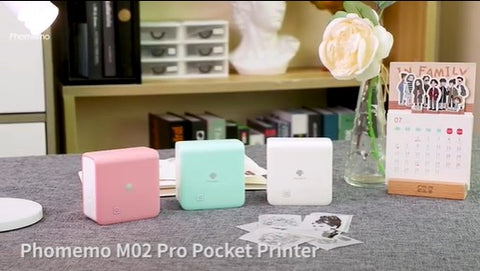 three colors of creative M02 Pro pocket printer series