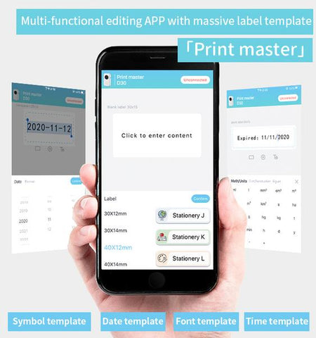 Print Master APP of D30 portable label printer