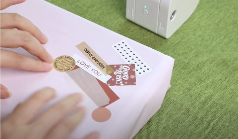 decorate gift box with stickers