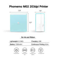 Phomemo M02 Mini Bluetooth Portable Thermal Printer | Ice Cream Green