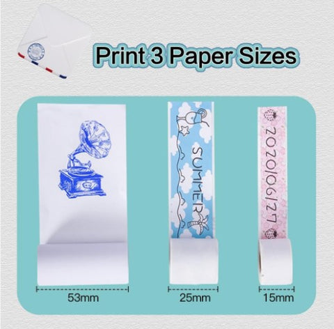 M02S pocket thermal printer print 3 paper sizes