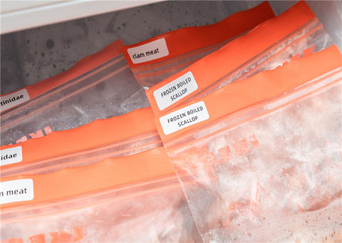 using same size storage bags to storage food