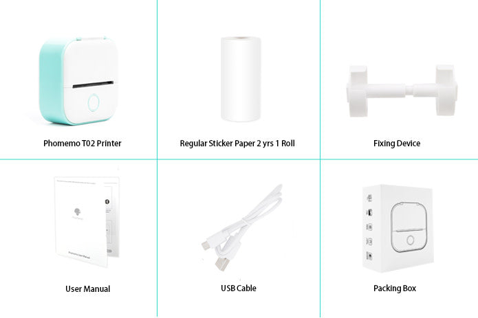 Phomemo T02 Portable Bluetooth Mini Pocket Thermal Printer