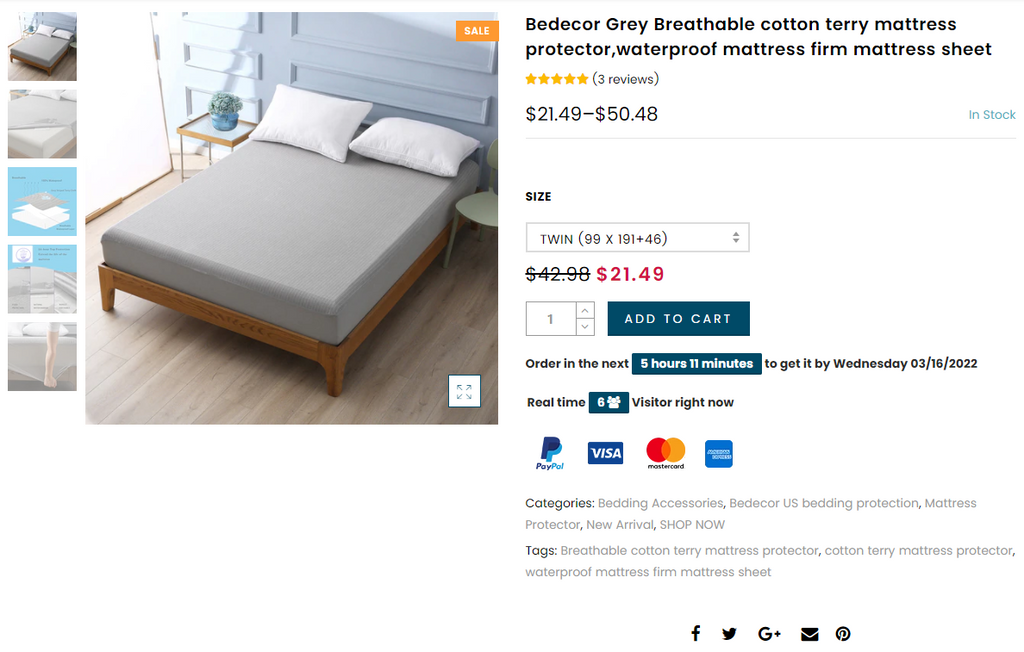 Bedecor waterproof mattress firm mattress sheet