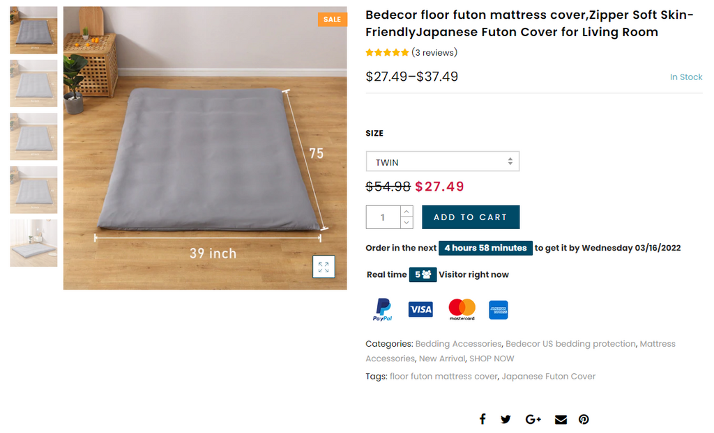 floor futon mattress cover