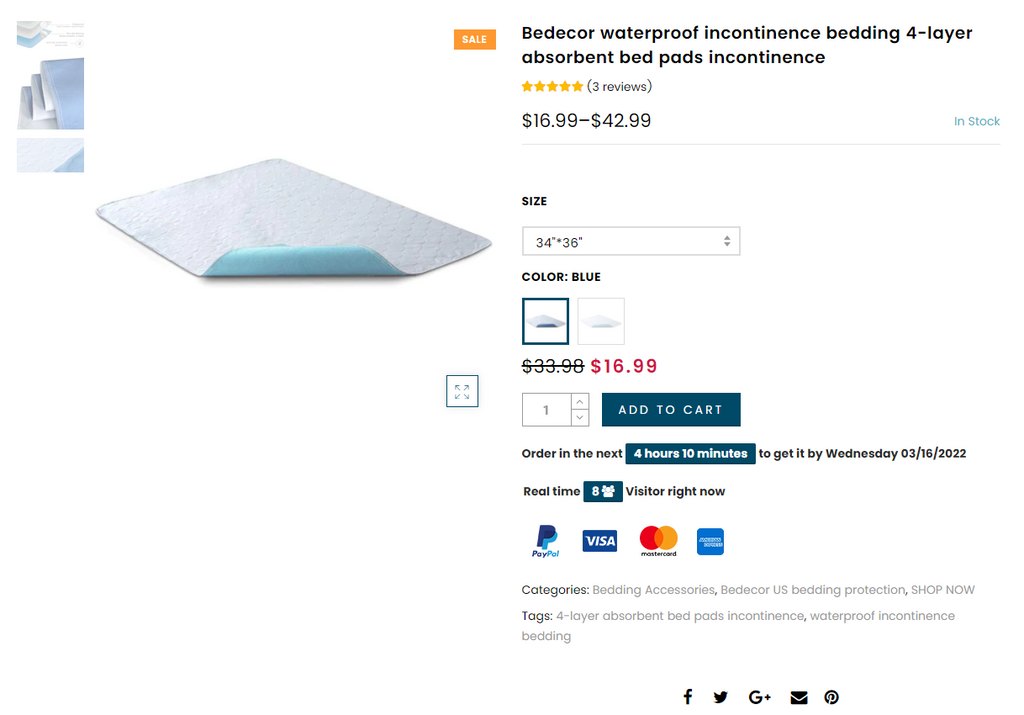 absorbent bed pads incontinence