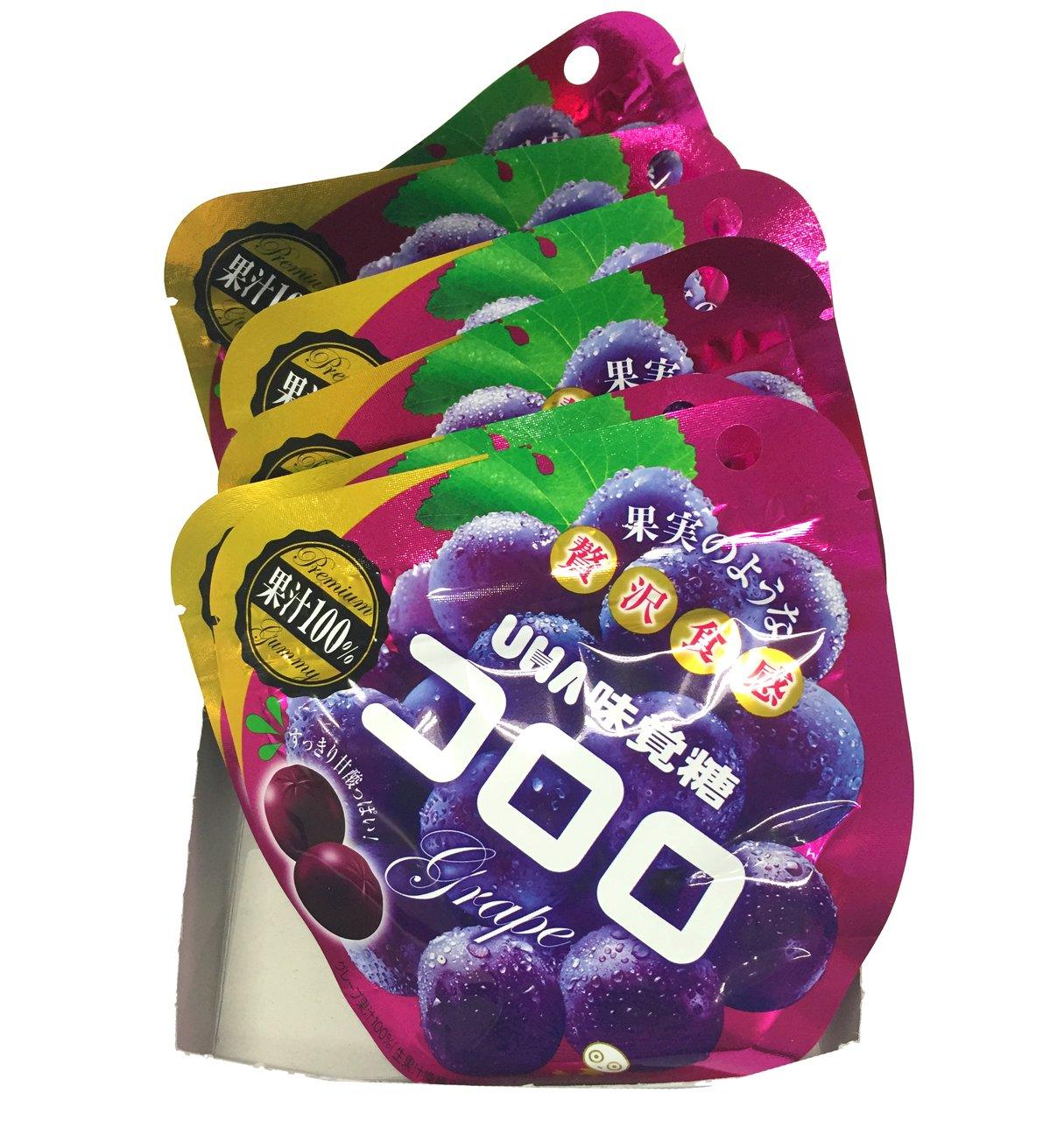 (Pack of 6) Japanese UHA Kororo Gummy Candy - Grape Flavor 40g