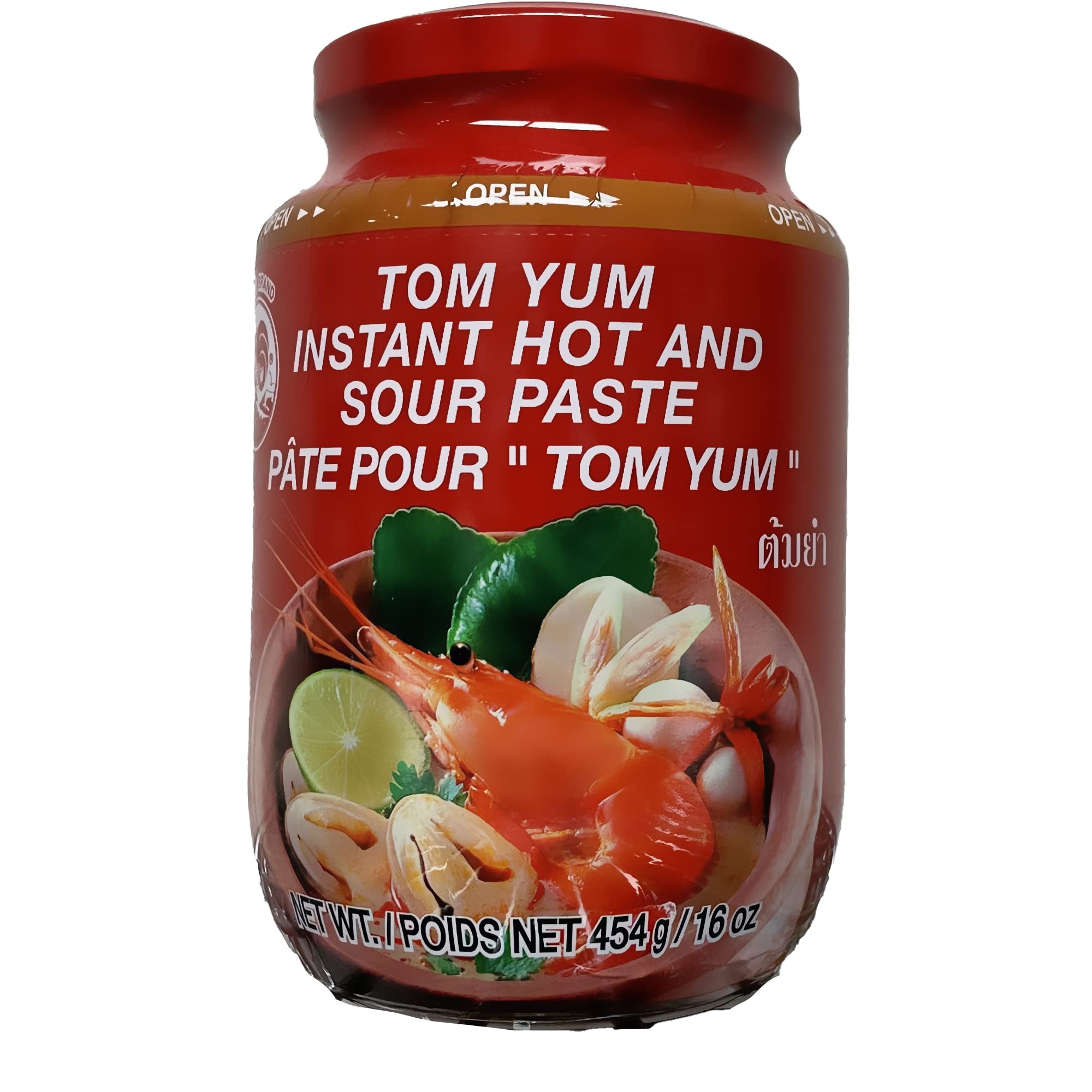 [Pack of 1] Cock Brand Tom Yum Instant Hot & Sour Soup Past, Large Jar - 16 Ounce