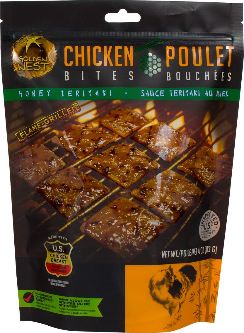 Golden Nest Chicken Jerky Bites, Gluten Free, Healthy Homemade Style BBQ Meat From Gourmet USA Chicken, Award Winning Premium Jerky, 4 Ounces