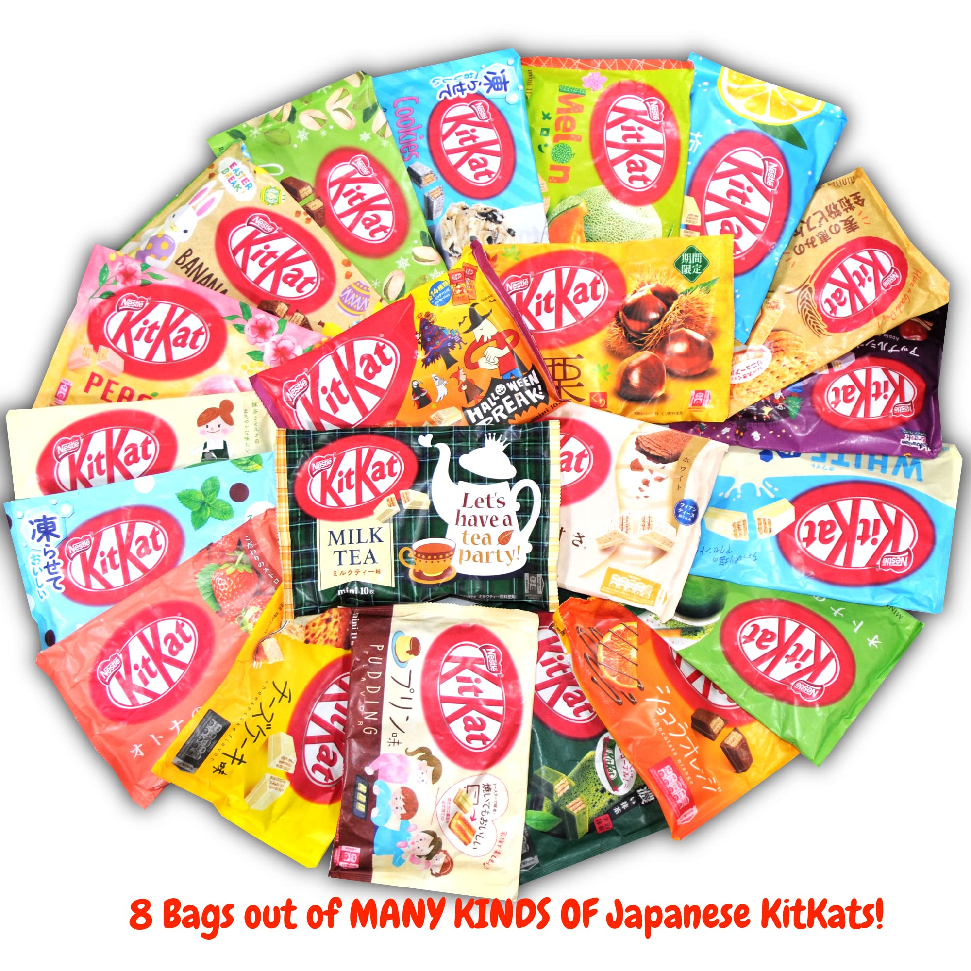 Japanese Kit Kat Variety Pack 7 Full Bags Assorted Flavors  | Prefect Gift | Ships fast from USA