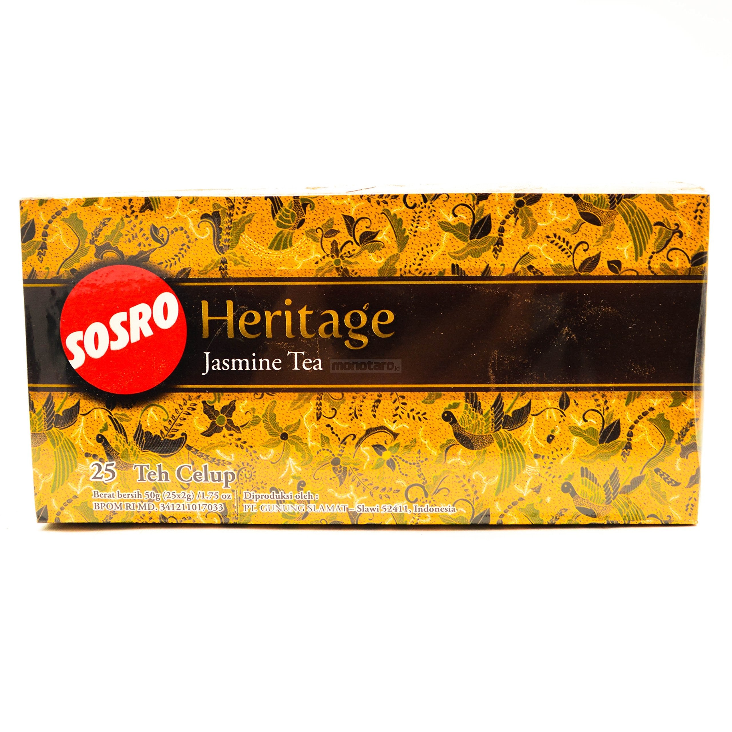 Sosro Heritage Jasmine Tea 25-ct, 1.75 oz (Pack of 2)