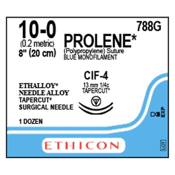 Prolene Suture 10-0 Plypro CIF-4/CIF-4 Blue 8