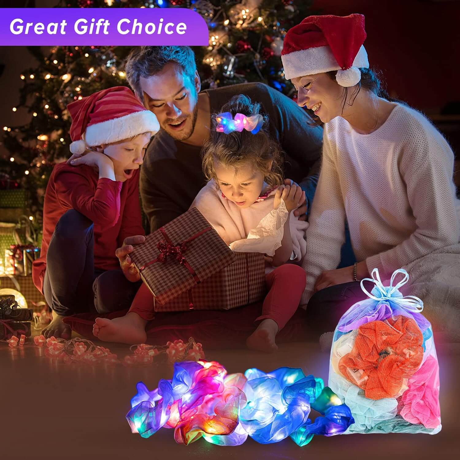 12PCS LED Light Up Hair Scrunchies | Lolalet