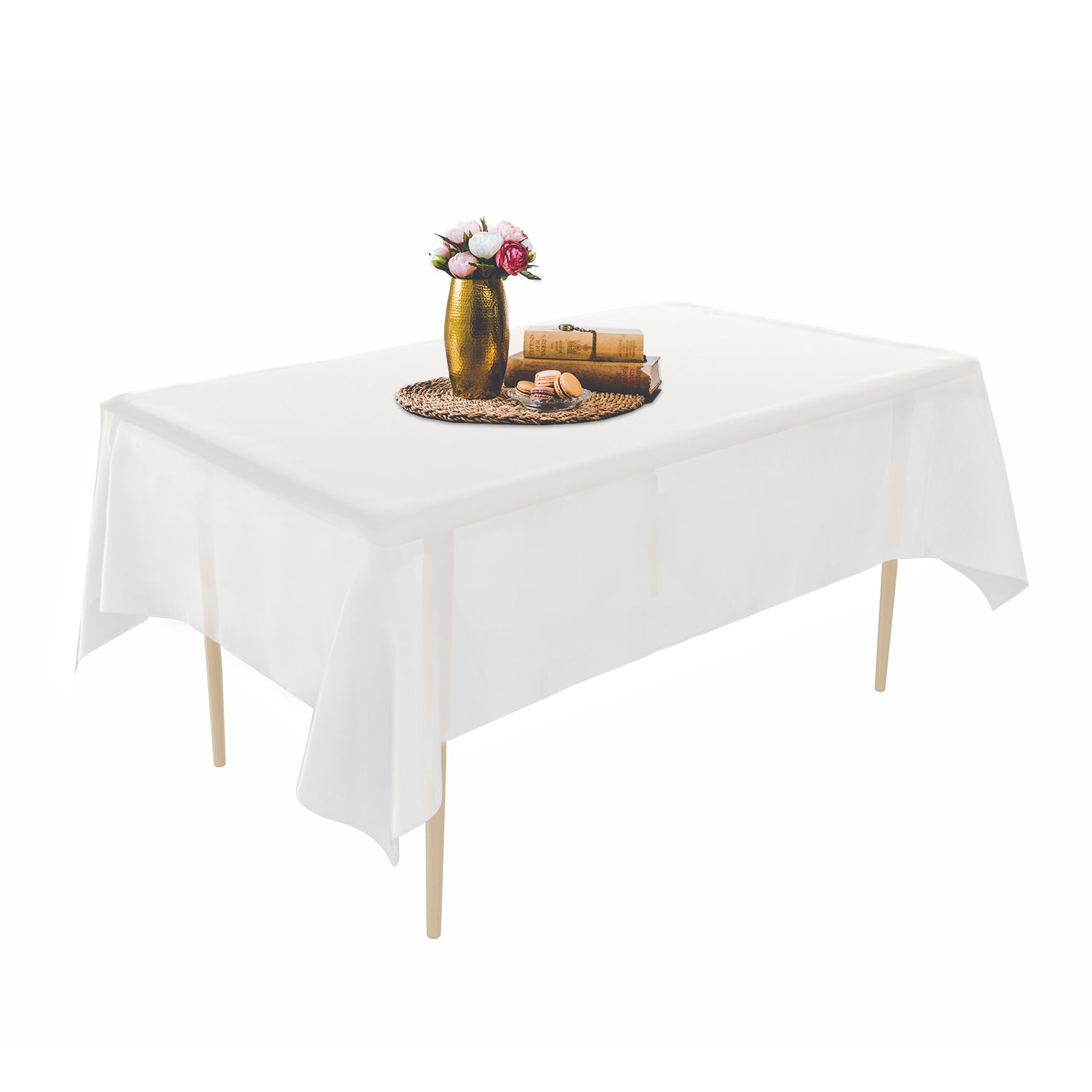 (6 Pack) Disposable Plastic Tablecloths 54 x 108