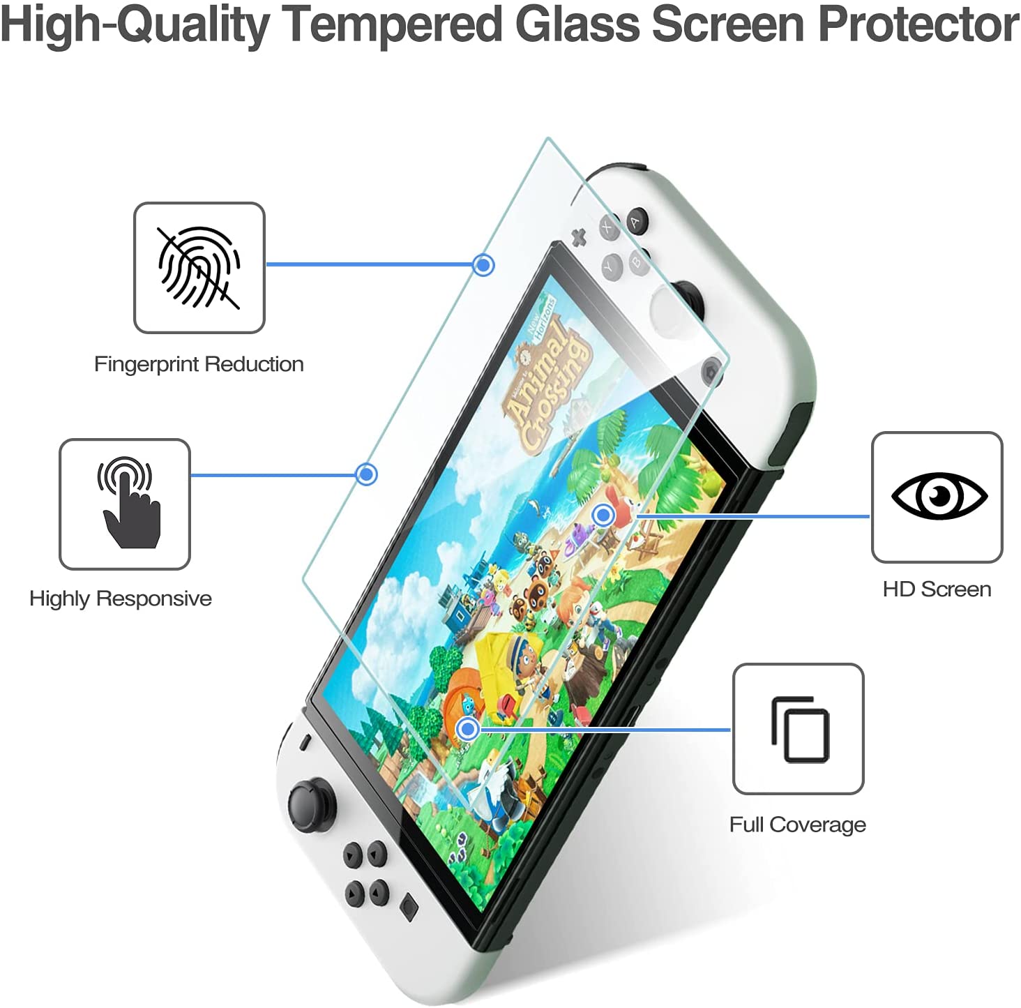 (3 Pack) Nintendo Switch OLED 2021 Tempered Glass Screen Protector | ProCase