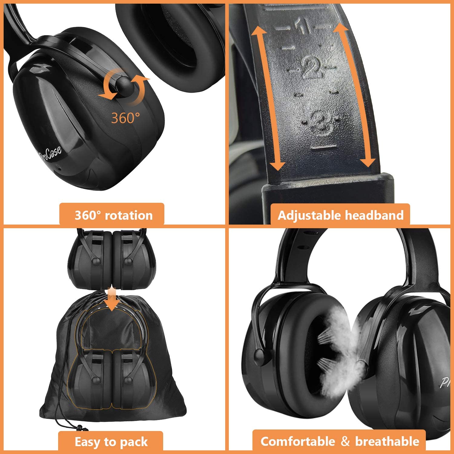 Noise Reduction NRR 29dB Hearing Protection Earmuff | ProCase