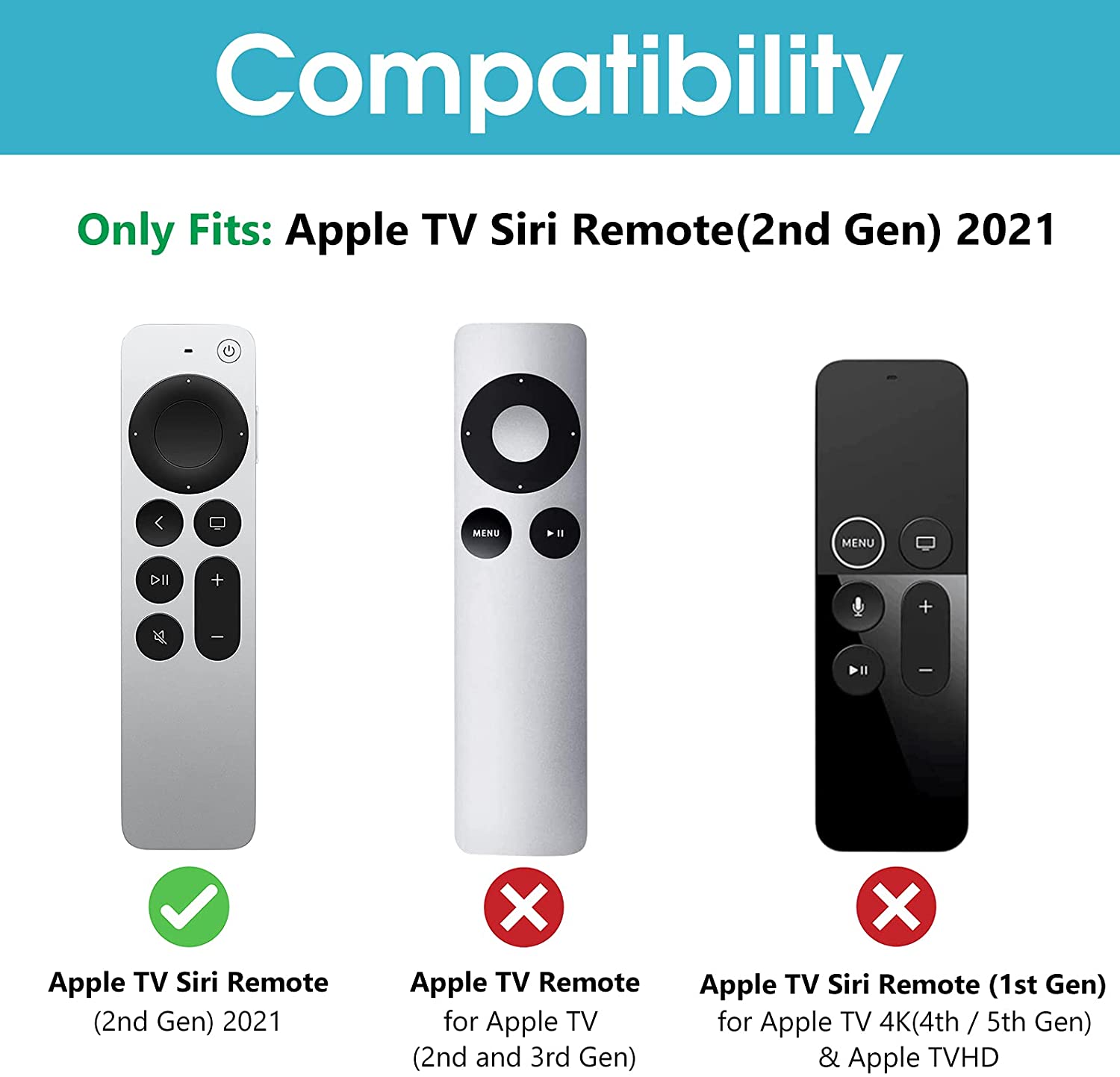 Lightweight Silicone Case for Apple TV Siri Remote 2021 | Procase