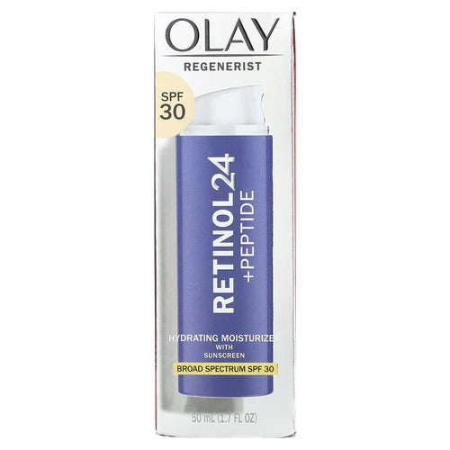 Olay Regenerist Retinol 24 plus Peptide Hydrating Moisturizer with Sunscreen, SPF 30, 1.7 oz