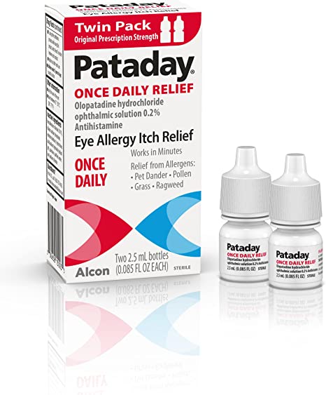 Alcon Pataday Once Daily Relief Eye Allergy Itch Relief - 2.5ml (Twin Pack)