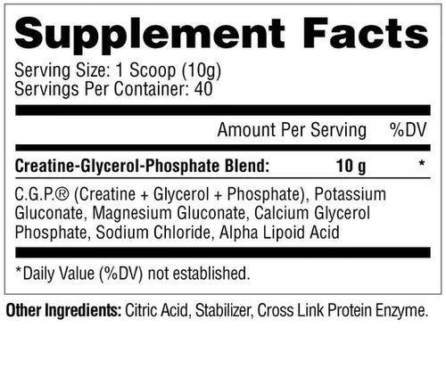 C.G.P- Creatine Glycerol Phosphate - Unflavored - 400G