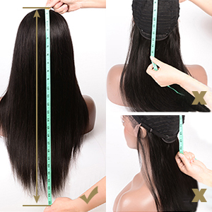 lace front wig 13x4 straight hair  how to measure a straight wig pic